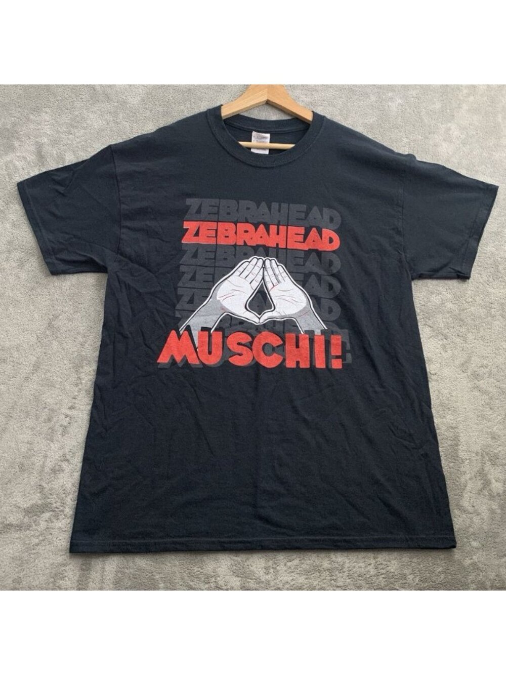 Vintage Zebrahead Shirt Mens Large Black Punk Rock Band Muschi Graphic Print Y2K